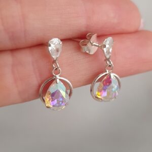 Aros Gotas Cubics Tornasol