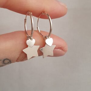 Argolla Colgante Estrella 2.5CM