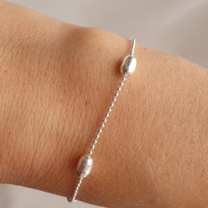 Pulsera militar con Bolas ovaladas 19CM