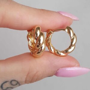 Argollas Broquel Torzadas 6mm 1.7CM