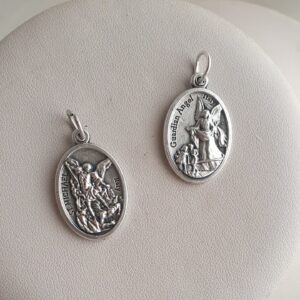 Dije Medalla Angela de la Guarda y San Migel 1.5x3CM